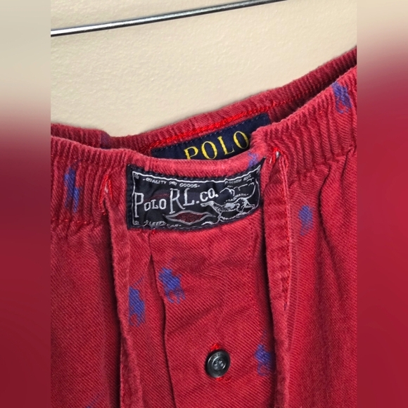 Y2K Men's Ralph Lauren 100% Cotton Drawstring Lounge Luxe Pajama Pants, Large - Picture 3 of 4